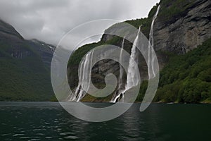 Waterfall norway. Generate Ai