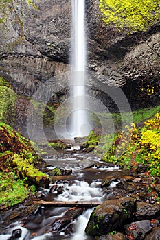 Waterfall in Oregon Autumn