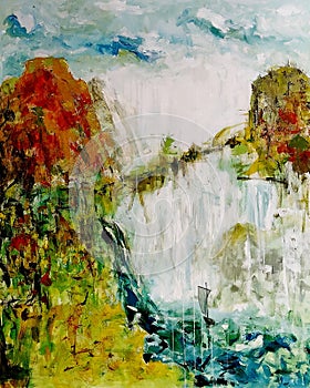 Waterfall painting