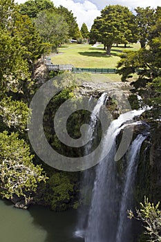Waterfall and park