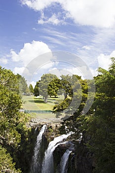 Waterfall and park