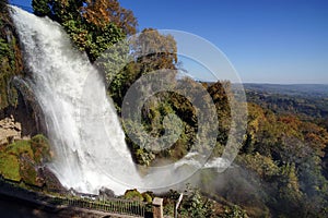 Waterfall in the park of the city of Edessa