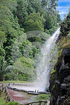 Waterfall in Parque Natural da Ribeira dos Caldeiroes photo