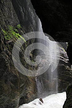 Waterfall in Partnachklamm gorge