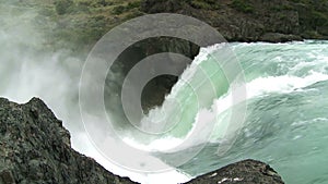 Waterfall in Patagonia, Chile. Slow motion