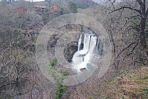 Waterfall of Penaladros in Cozuela, Burgos, Spain. photo