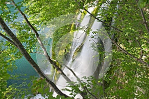 Waterfall in Plitvice lake