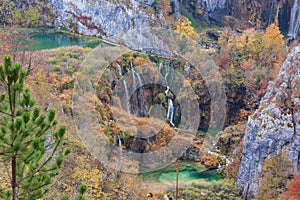 Waterfall in Plitvice lake national park