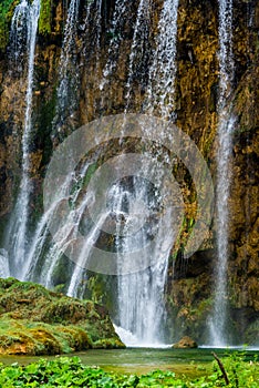 Waterfall in Plitvice lakes National Park, Croatia