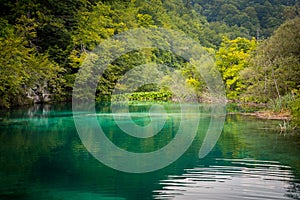 Waterfall in Plitvice lakes National Park, Croatia