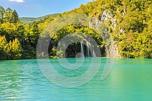 Waterfall in Plitvice National Park, Croatia