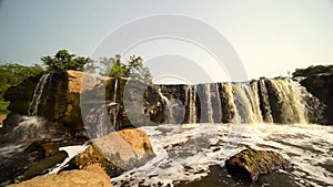 Waterfall with polluted water