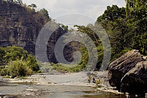 Waterfall pongour at low season, nobody of