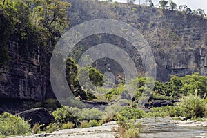 Waterfall pongour at low season, nobody of