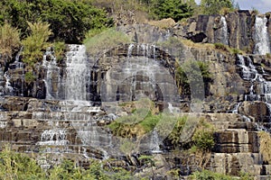 Waterfall pongour at low season, nobody of