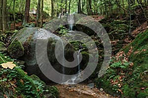 Waterfall PoÅ›ny in the Sudeten in Poland