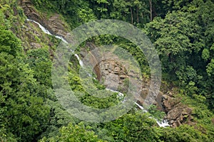 Waterfall at Pura Vida garden nature reserve, Bijagual, Puntarenas, Costa Rica