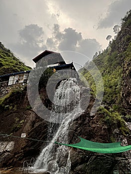 Waterfall during the rain in Kashmir, Pakistan