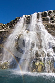 Waterfall and rainbow