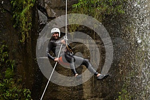 Waterfall Rappelling On Canyoning Adventure