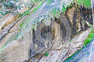 Waterfall from ravine.waterfall from the mountain river. rapid current