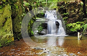 Waterfall in Resov in Moravia, Czech republic photo