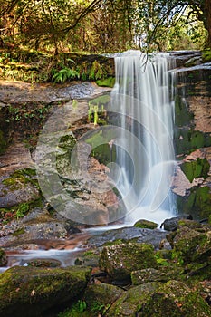 Waterfall Ribeiro da Figueira, National Park of Peneda Geres, Portugal photo