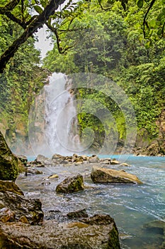 Waterfall on the Rio Celeste, Tenorio Volcano National Park, Cos