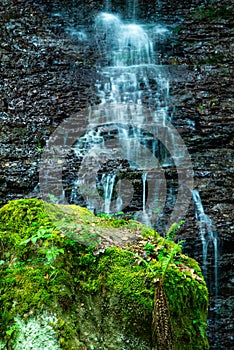 Waterfall at mountain river. cascade
