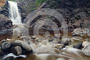 Waterfall and River Rocks