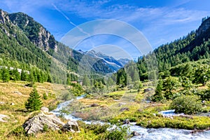 The waterfall of the river seen from below