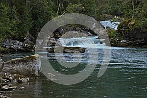 Waterfall on the river Valldola at Gronning, More og Romsdal county, Norway