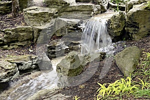 The waterfall in the Rock Garden of the Royal Botanical Garden of Burlington, Ontario