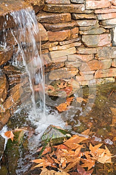 Waterfall on a rock wall in Sedona