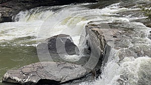 Waterfall and rocks in river in Maryland