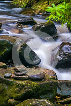 Waterfall rocks view