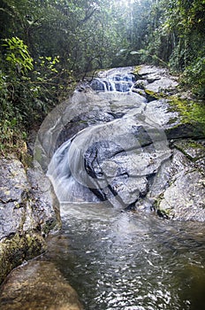 Waterfall and rocks photo