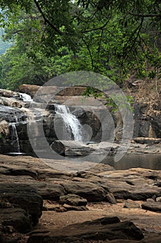 Waterfall on a rocky mountain