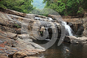 Waterfall on a rocky mountain