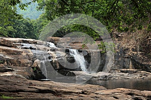 Waterfall on a rocky mountain