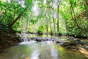 Waterfall at Sa Nang Manora Forest park in Phangnga province