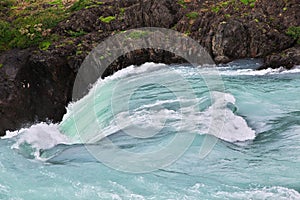 Waterfall Salto Grande in Torres del Paine National Park, Patagonia, Chile