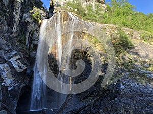 Waterfall Salto Maggia or Wasserfall Salto Maggia The Maggia Valley or Valle Maggia or Maggiatal