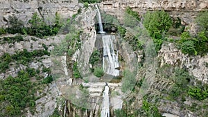 waterfall on Sant Miquel del Fai in the Spain