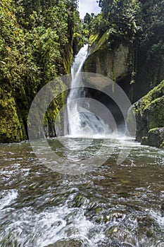 Waterfall Savegre River, San Gerardo de Dota, Costa Rica photo