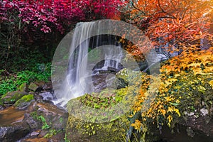 Waterfall scene at Rom Klao Pharadon Waterfalls in rainforest  Thailand