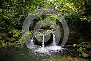 waterfall the schiessentumpel and bridge in luxembourg