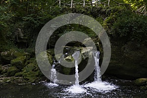 waterfall the schiessentumpel and bridge in luxembourg