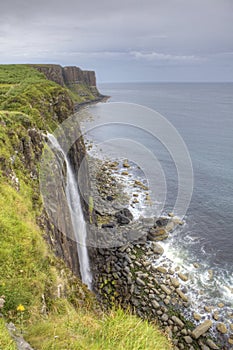 Waterfall into sea, Isle of Skye, Scotland