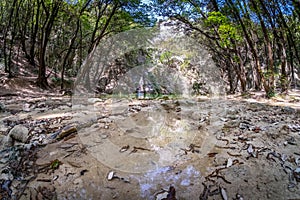 Waterfall Sentonina Staza on Sentonas trail between Rabac and Labin